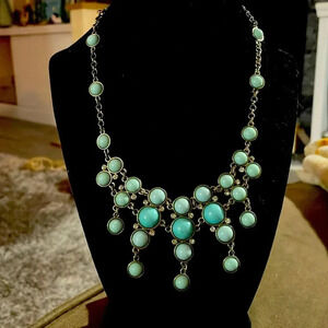 Banana republic turquoise and mint bubble necklace